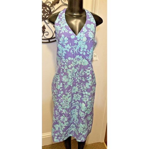 16 Yves Cossette Depeche Mode Floral Sundress Purple Blue Zipper NWT - Picture 2 of 7